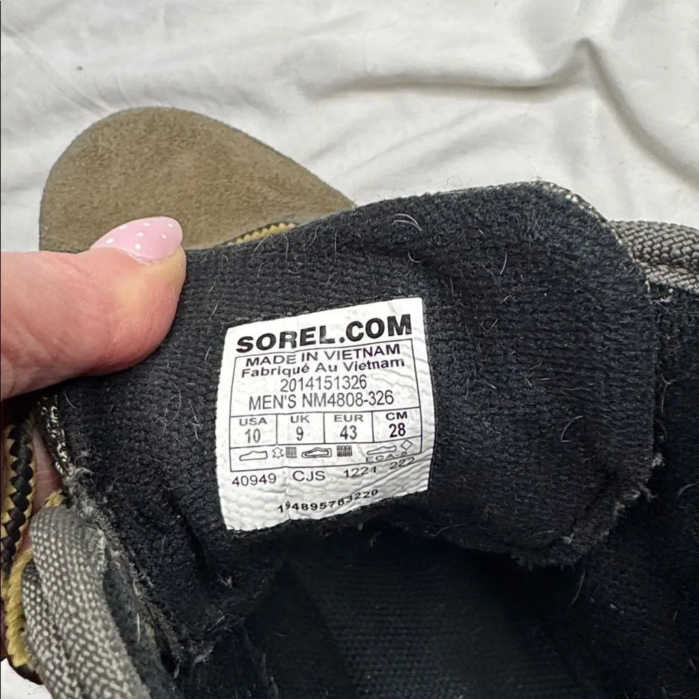Sorel Men's Explorer Mission Waterproof Taupe Grey‎ Suede Hiking Boots. Size 10.